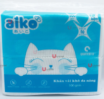 Khăn vải Khăn vải kh&ocirc; đa năng Aiko tiện lợi an to&agrave;n cho b&eacute; sơ sinh (500gr/ bịch)