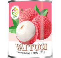 Vải Thiều Ng&acirc;m Nước Đường Đ&oacute;ng Lon - hộp 565g - MV