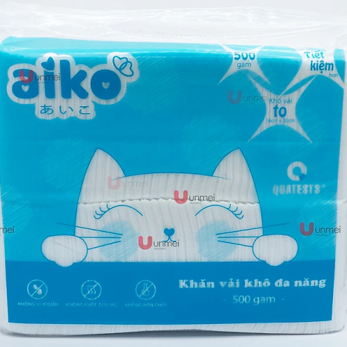 Khăn vải Khăn vải kh&ocirc; đa năng Aiko tiện lợi an to&agrave;n cho b&eacute; sơ sinh (500gr/ bịch)