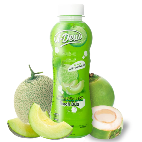 Nước Dưa Lưới Thạch Dừa A-Dew Chai 450ml