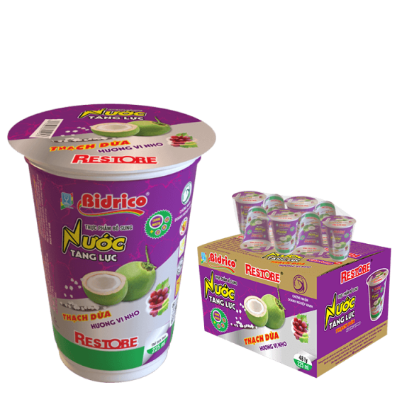 Nước tăng lực thạch dừa hương vị nho Restore