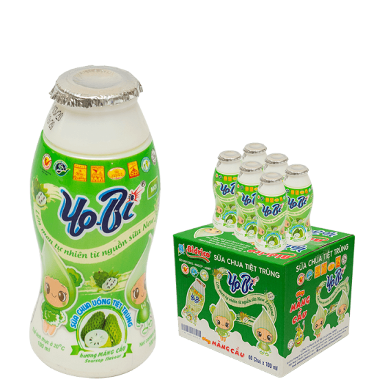Sữa chua uống tiệt tr&ugrave;ng hương m&atilde;ng cầu Yobi